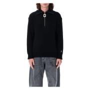 Zwarte Gebreide Half-Zip Sweater Anker JW Anderson , Black , Heren