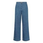 Blauwe Denim Wijde Pijp Jeans Part Two , Blue , Dames