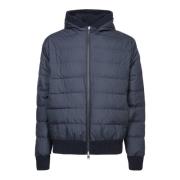 Stijlvol Donkerblauw Gewatteerd Jack Moncler , Blue , Heren