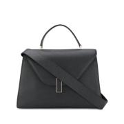 Maxi Iside Leren Tas met Retro Zak en Max Sluiting Valextra , Black , ...