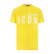 Icon Print Logo T-Shirt Dsquared2 , Yellow , Heren