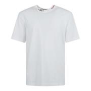 Wit Logo Print T-shirt Stijlvol Casual Dsquared2 , White , Heren