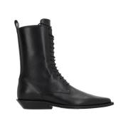 Zwarte leren veterschoen Ann Demeulemeester , Black , Dames