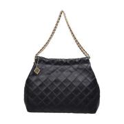 Zachte Trekkoord Hobo Tas in Zwart Tory Burch , Black , Dames