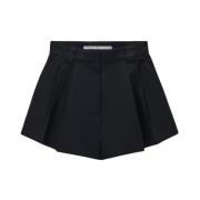 Wijdvallende Zwarte Shorts met Dubbele Plooi Alexander Wang , Black , ...