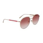 Roségoud Metalen Zonnebril met Roze Lens Longchamp , Pink , Dames