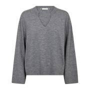 Grijze Melan Gebreide Trui Co'Couture , Gray , Dames