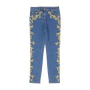 Blauwe Denim Jeans voor Vrouwen Moschino , Blue , Dames