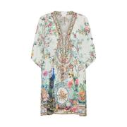 Korte Lace Up Kaftan Plumes Camilla , Multicolor , Dames