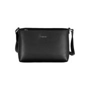 Zwarte Polyester Schoudertas met Logo Calvin Klein , Black , Dames