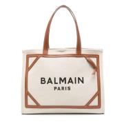 Naturel Bruine Shopper Tas Balmain , Beige , Dames