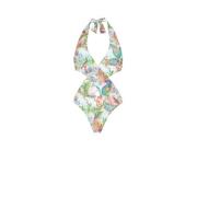 Botanische Print Halternek Badpak Roberto Cavalli , Multicolor , Dames