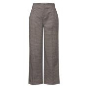 Geruite Wide Leg Broek Street One , Brown , Dames