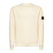 Geribbelde Crewneck Katoenen Trui Ivoor Stone Island , White , Heren