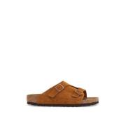 Slippers van Suède met Verstelbare Banden Birkenstock , Brown , Dames