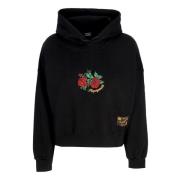 Zwarte Croptop Hoodie met Voorzak Propaganda , Black , Dames