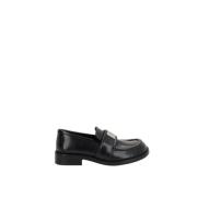 Zwarte Geborsteld Leren Loafers Acne Studios , Black , Dames