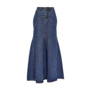 Fishtail Denim Maxi Rok Zimmermann , Blue , Dames