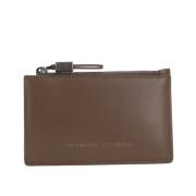 Leren Creditcardhouder met Rits Brunello Cucinelli , Brown , Dames