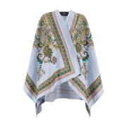 Gedrukte wolmix asymmetrische cape Etro , Multicolor , Dames