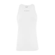 Geribbeld Katoenen Hemdje Pinko , White , Dames