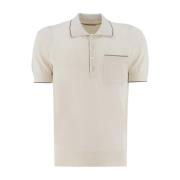 Polo Shirt met Stijlvolle Inzetstukken Brunello Cucinelli , Beige , He...