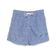 Navy Blue Strandkleding Trekkoord Shorts Fedeli , Blue , Heren