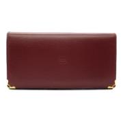 Pre-owned Leather wallets Cartier Vintage , Brown , Dames