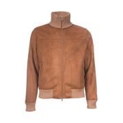 Eco Shearling Jas Geribbelde Manchetten Gran Sasso , Brown , Heren