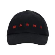 Monogram Print Baseball Hat Marni , Black , Heren