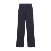 Blauwe Wijde Pijp Cashmere Broek Brunello Cucinelli , Blue , Dames