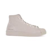 Grijze Suède High-Top Velcro Sneakers Y-3 , Gray , Heren