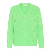 Lenteboeket Gebreide Trui Sweater Kaffe , Green , Dames