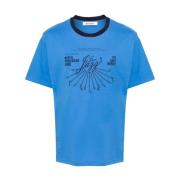 Blauw Saturn T-shirt Wales Bonner , Blue , Heren