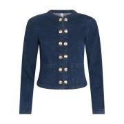 Denim Jack Blauw Knoopsluiting Zakken Liu Jo , Blue , Dames