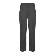 Regular Fit Wollen Broek met Zakken Loulou Studio , Gray , Dames