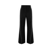 Elegante polyesterbroek met plooien Kocca , Black , Dames