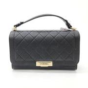 Pre-owned Leather chanel-bags Chanel Vintage , Black , Dames