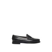 Studded Leren Loafers Sebago , Black , Dames