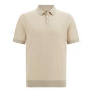 Gebreide Merinowol Polo Shirt Boggi Milano , Beige , Heren