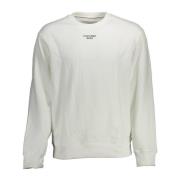 Witte Heren Sweatshirt Lange Mouw Print Calvin Klein , White , Heren