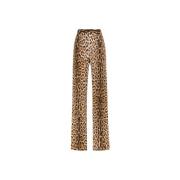 Jaguar-Print Hoge Taille Broek Roberto Cavalli , Brown , Dames