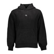 Zwarte hoodie met print en logo Calvin Klein , Black , Heren