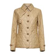 Diamantquilted Beige Jas Burberry , Beige , Dames