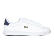 Witte Sneakers met Marineblauwe Inzet Lacoste , White , Heren