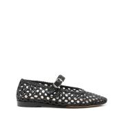 Zwarte Geweven Leren Ballet Flats Le Monde Beryl , Black , Dames