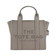 Getextureerde leren tote handtas met riem Marc Jacobs , Gray , Dames