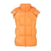 Oranje Gewatteerde Hoodie Jas Moncler , Orange , Heren