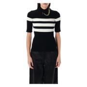 Korte Mouw Gebreide Gestreepte Top Jean Paul Gaultier , Black , Dames