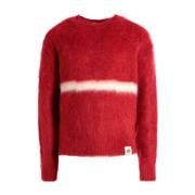 Rode Mohair Gestreepte Trui Bally , Red , Heren